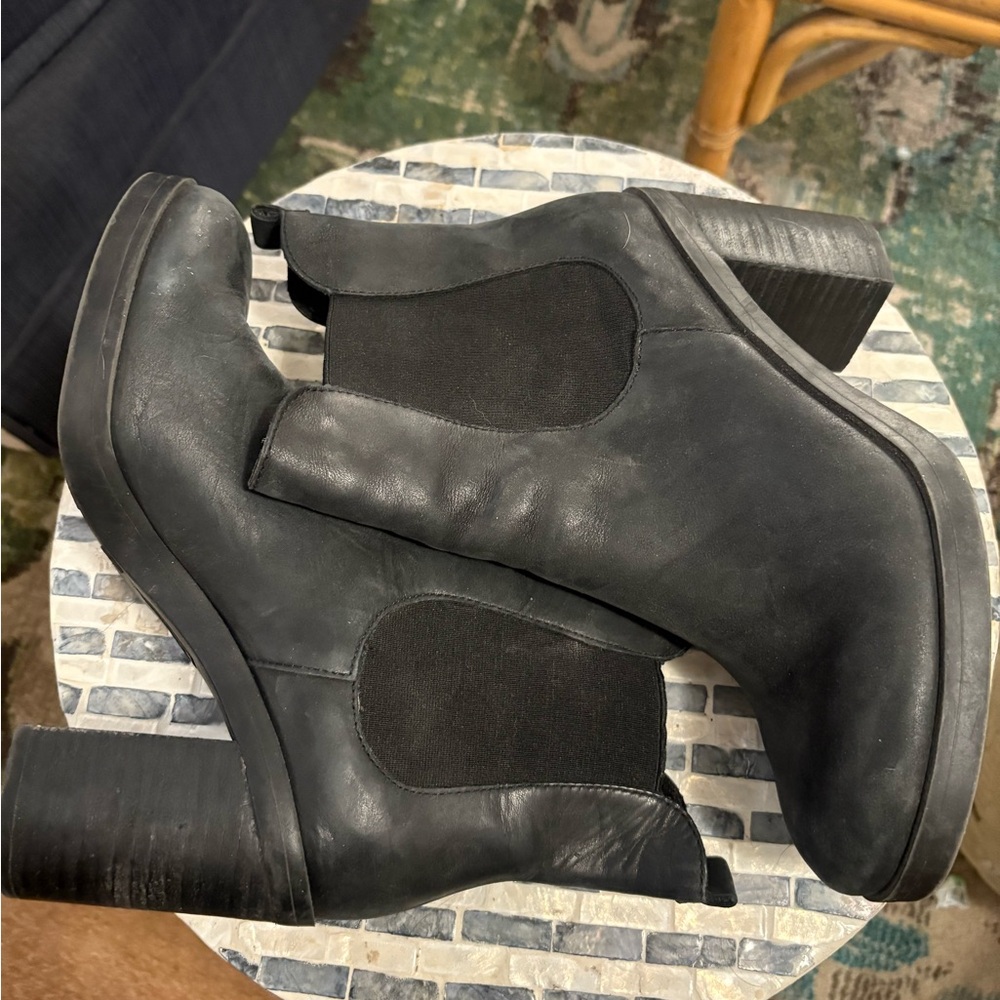 Crown vintage by Born Black leather Ankle Boots size 7.5 - Picture 7 of 8
